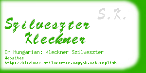szilveszter kleckner business card